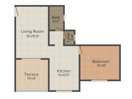 Lunkad Aromatic Wind II (1BHK+1T (593 sq ft) 593 sq ft)