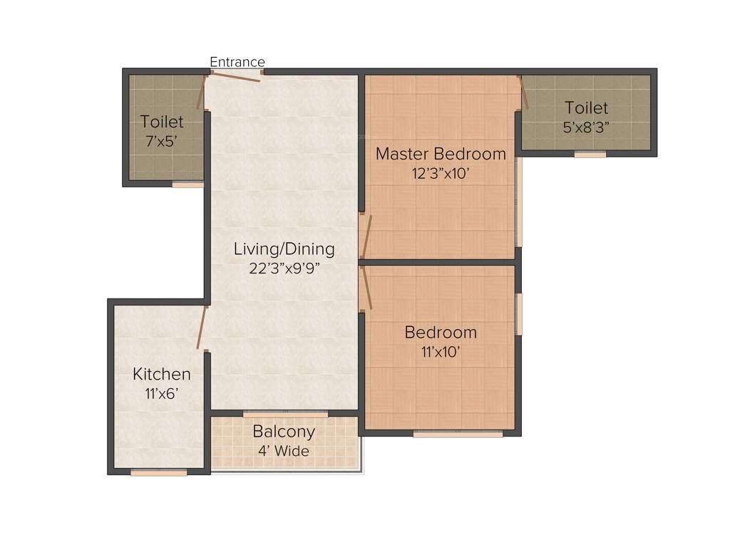 Master Orchard Estate (2BHK+2T (1,061 sq ft) 1061 sq ft)