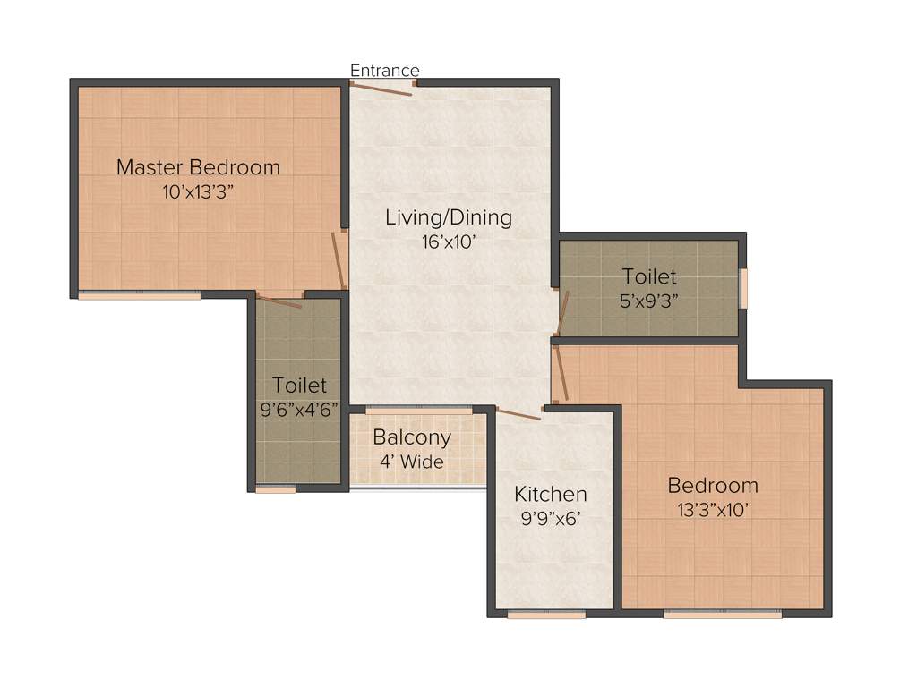 Master Orchard Estate (2BHK+2T (1,010 sq ft) 1010 sq ft)