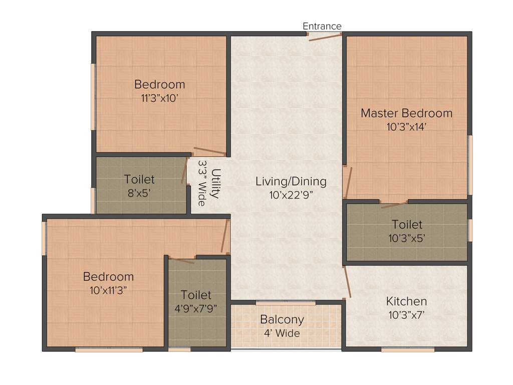 Master Orchard Estate (3BHK+3T (1,439 sq ft) 1439 sq ft)