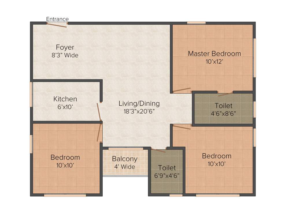 Master Orchard Estate (3BHK+2T (1,300 sq ft) 1300 sq ft)