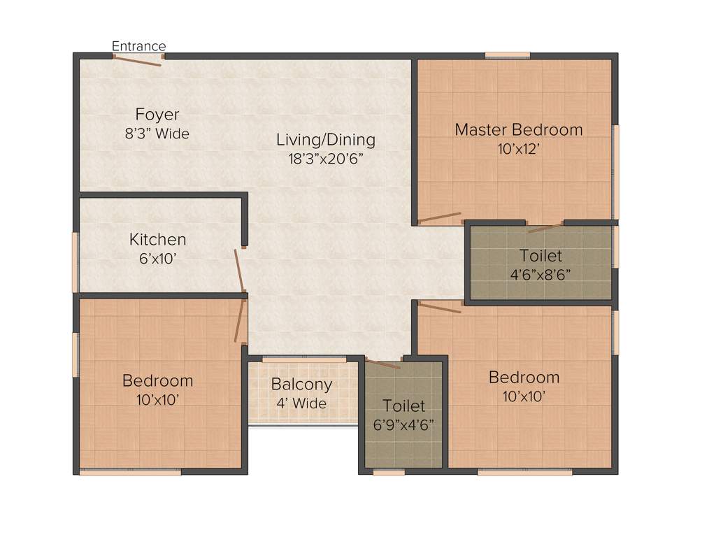 Master Orchard Estate (3BHK+2T (1,295 sq ft) 1295 sq ft)