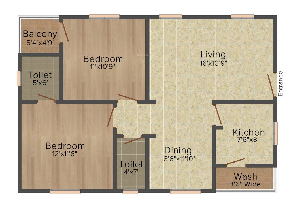 Janani Park View (2BHK+2T (1,000 sq ft) 1000 sq ft)
