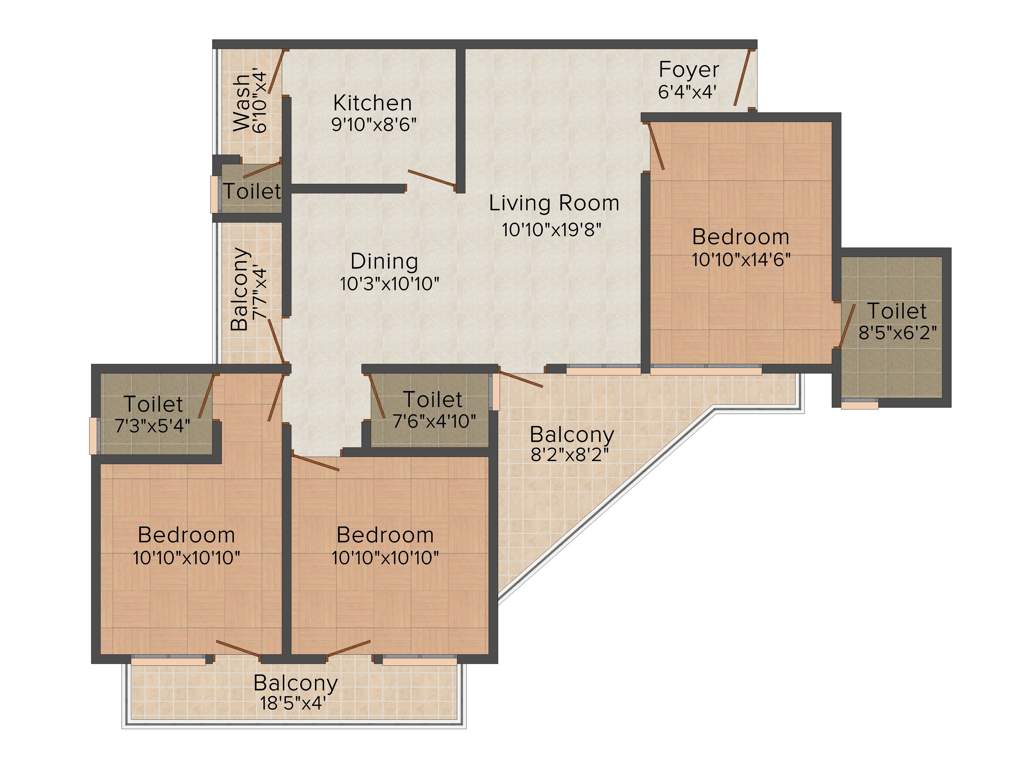 Asset HK Hallmark (3BHK+3T (1,815 sq ft) 1815 sq ft)