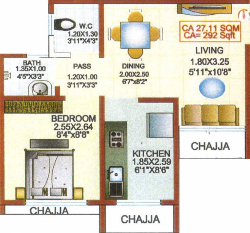 Vini Saroj Sadan CHSL (1BHK+1T (292.02 sq ft) 292.02 sq ft)