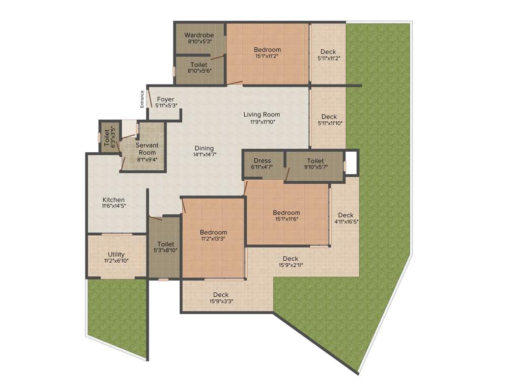 Century Renata (3BHK+3T (2,760 sq ft) 2760 sq ft)