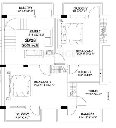 India The Feldspar Faerie (3BHK+3T (2,009 sq ft) 2009 sq ft)