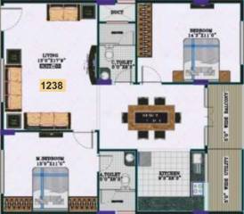 Elegant Esplande (2BHK+2T (1,238 sq ft) 1238 sq ft)