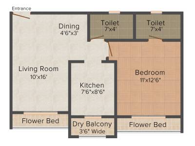 Dattani Linear (1BHK+2T (685 sq ft) 685 sq ft)