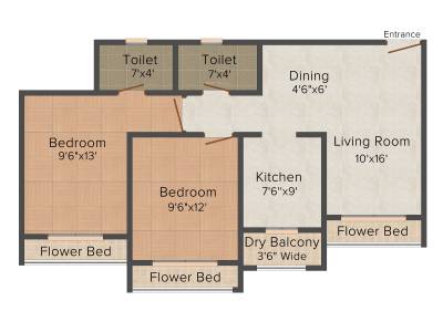 Dattani Linear (2BHK+2T (970 sq ft) 970 sq ft)