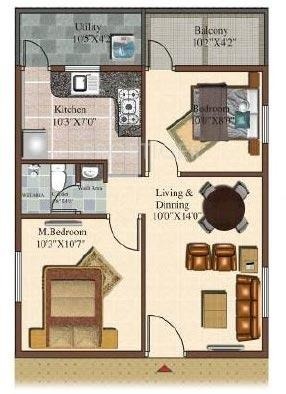 Sowparnika Sai Krishna (2BHK+2T (723 sq ft) 723 sq ft)