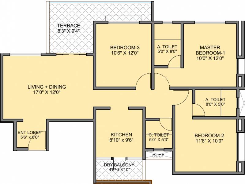 Pinnacle 9 Sadashiv (3BHK+3T (1,404 sq ft) 1404 sq ft)