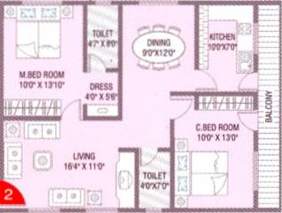 Bhavya Majestic Enclave (2BHK+2T (1,040 sq ft) 1040 sq ft)