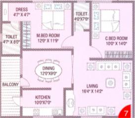 Bhavya Majestic Enclave (2BHK+2T (1,100 sq ft) 1100 sq ft)