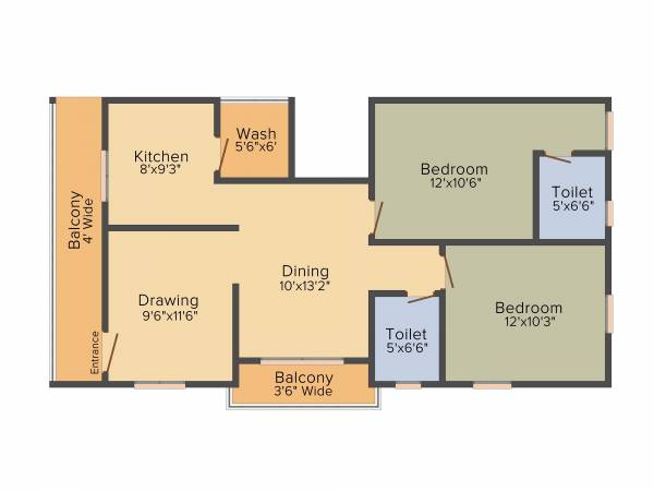 Nestcon Coral (2BHK+2T (1,145 sq ft) 1145 sq ft)