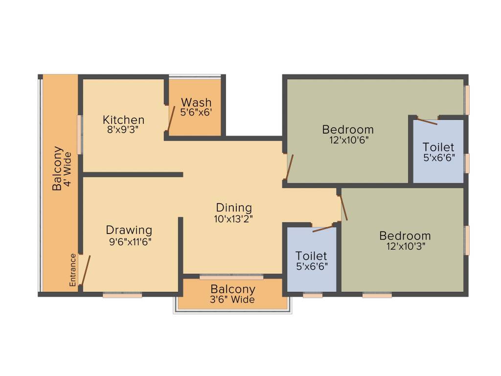 Nestcon Coral (2BHK+2T (1,145 sq ft) 1145 sq ft)