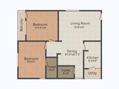 Well Sai Harsha Arcade (2BHK+2T (1,000 sq ft) 1000 sq ft)