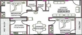 Well Build Constructions Sai Harsha Towers (2BHK+2T (1,100 sq ft) 1100 sq ft)