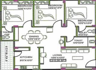 Well Build Constructions Sai Harsha Towers (3BHK+3T (1,310 sq ft) 1310 sq ft)