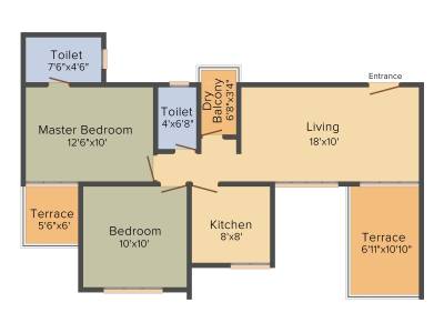 Vision Bliss County (2BHK+2T (918 sq ft) 918 sq ft)