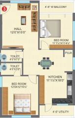 Nava Nirman Golden Springs (2BHK+2T (1,200 sq ft) + Pooja Room 1200 sq ft)
