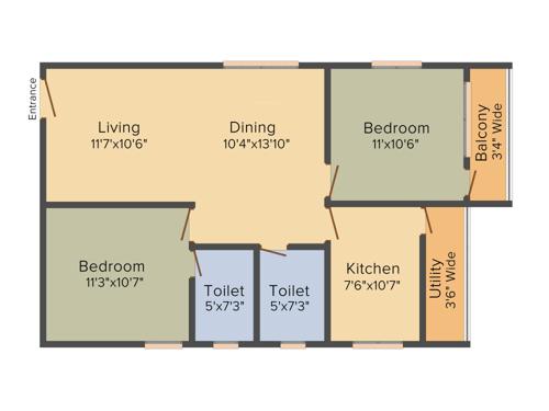 Lakshmi Shell Serenity (2BHK+2T (1,040 sq ft) 1040 sq ft)