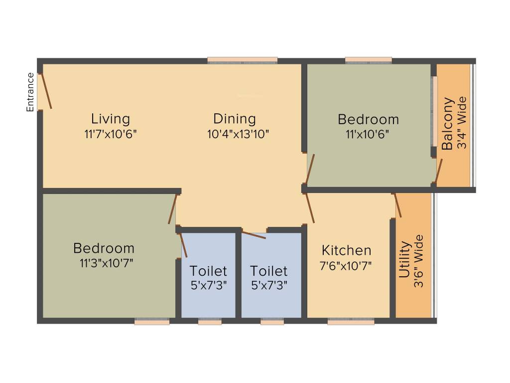 Lakshmi Shell Serenity (2BHK+2T (1,040 sq ft) 1040 sq ft)