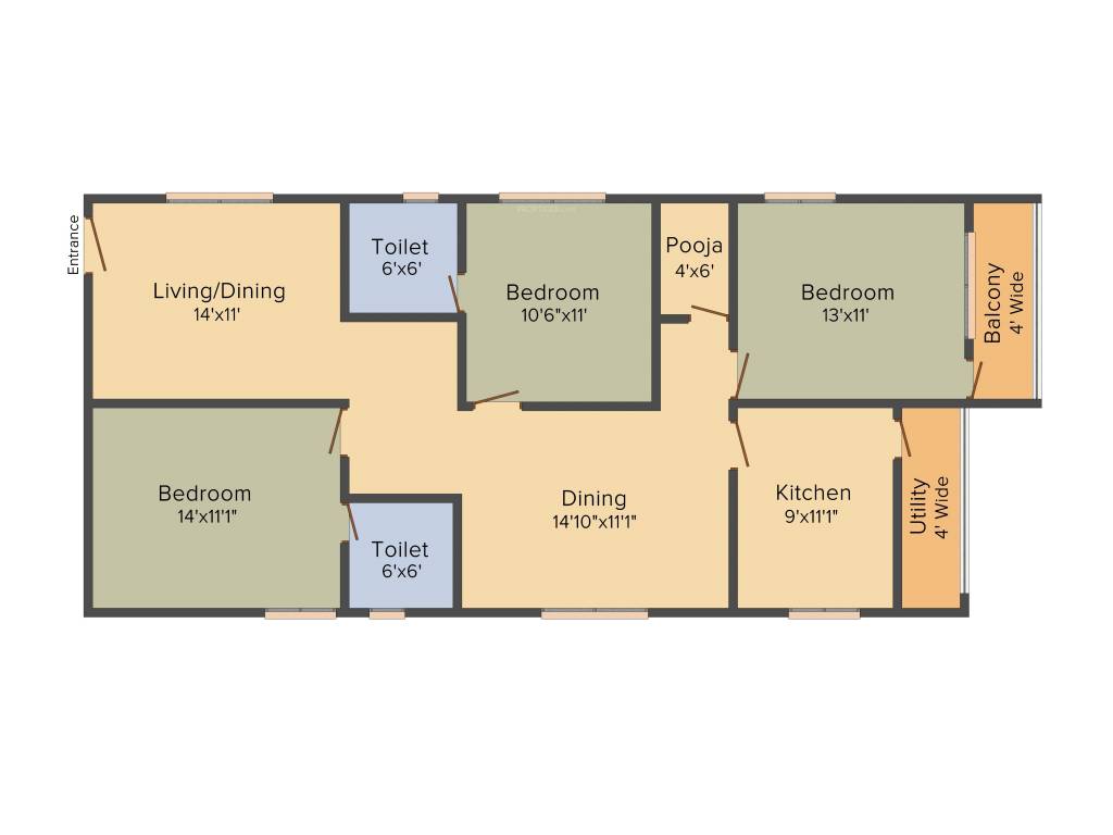 Lakshmi Shell Serenity (3BHK+2T (1,565 sq ft) + Pooja Room 1565 sq ft)