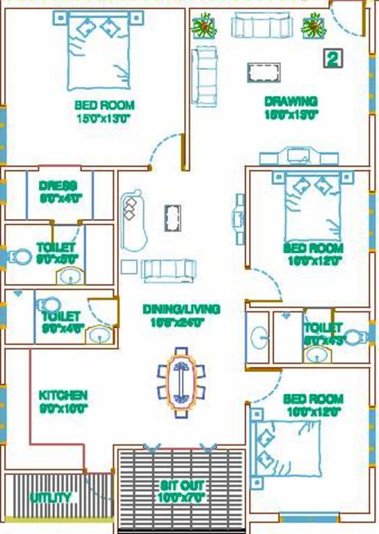 Matrix Sai Aangan (3BHK+3T (1,675 sq ft) 1675 sq ft)
