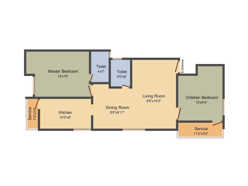 GP Orange Blossom (2BHK+2T (916 sq ft) 916 sq ft)