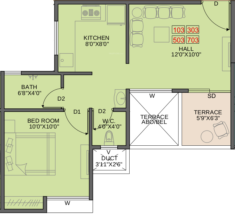 Citta Samrajya (1BHK+1T (550 sq ft) 550 sq ft)