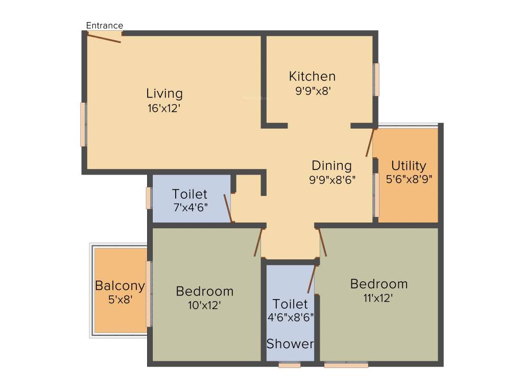MV Value Plus (2BHK+2T (1,060 sq ft) 1060 sq ft)