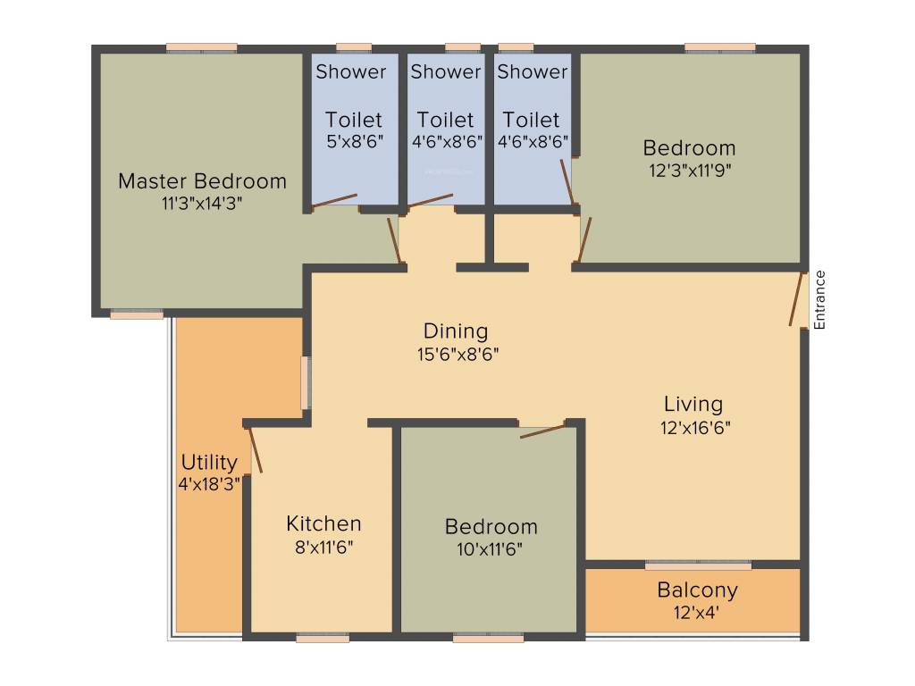 MV Value Plus (3BHK+3T (1,630 sq ft) 1630 sq ft)