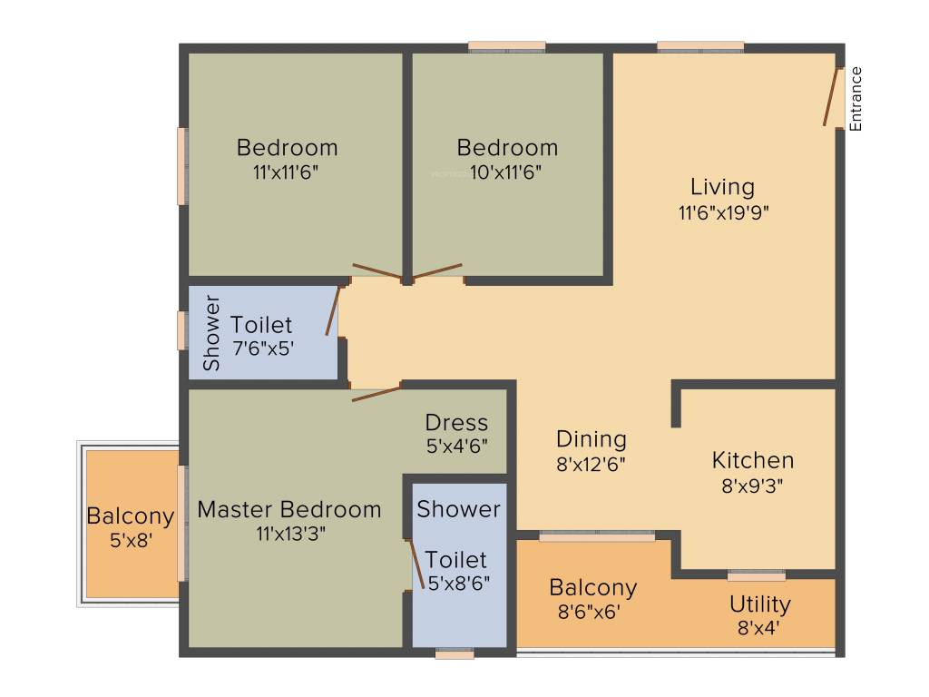MV Value Plus (3BHK+2T (1,340 sq ft) 1340 sq ft)