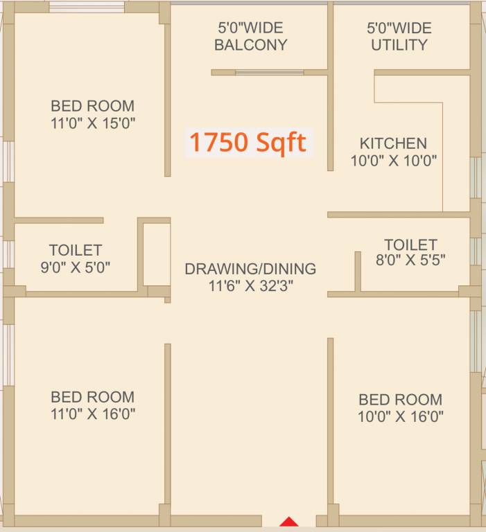 Alishan Infinia (3BHK+2T (1,750 sq ft) 1750 sq ft) Alishan Infinia (3BHK+2T (1,750 sq ft) 1750 sq ft)