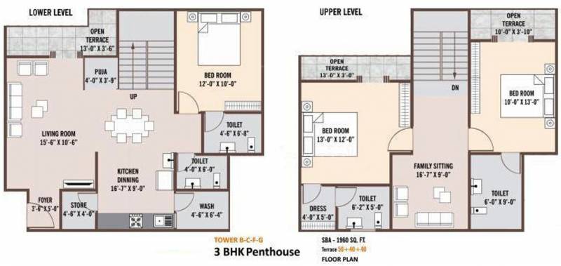 Chupon Swarnim Square (3BHK+4T (1,960 sq ft) + Pooja Room 1960 sq ft)