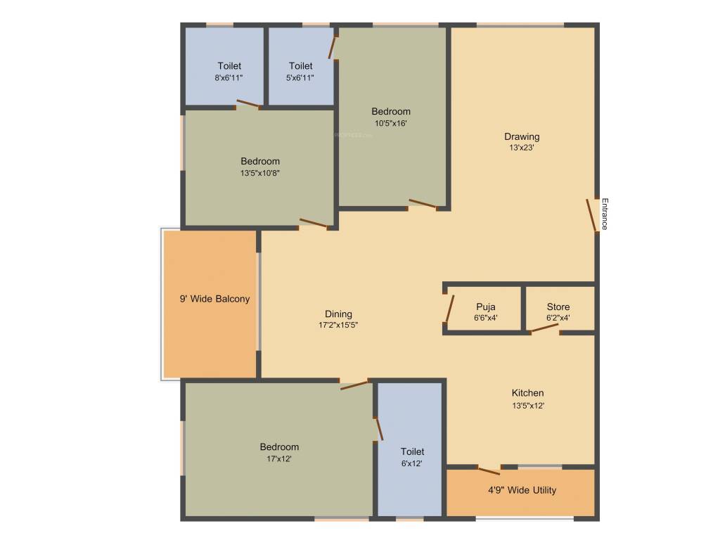 Anuhar Yellow Stone (3BHK+3T (2,240 sq ft) + Pooja Room 2240 sq ft)