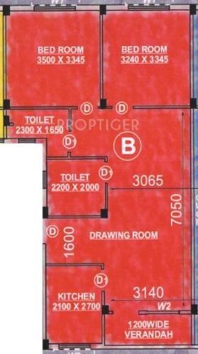 Rajwada Rajwada Pearl (2BHK+2T (1,080 sq ft) 1080 sq ft)