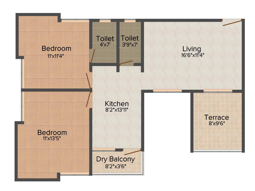 Mahalaxmi Adishree (2BHK+2T (977 sq ft) 977 sq ft)