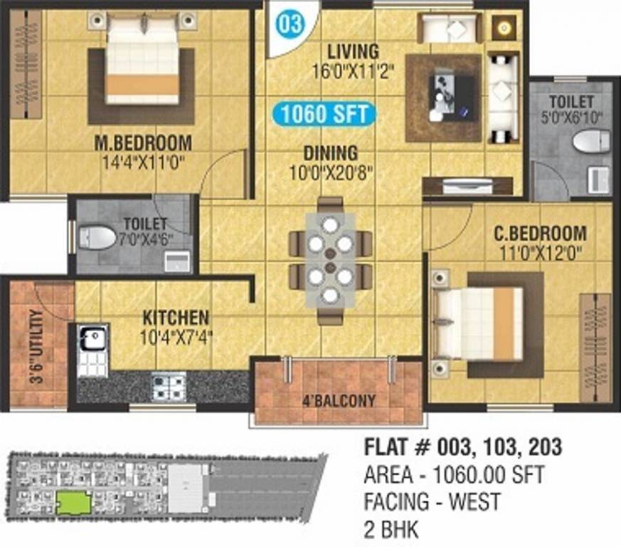 BM Harvest (2BHK+2T (1,060 sq ft) 1060 sq ft) BM Harvest (2BHK+2T (1,060 sq ft) 1060 sq ft)