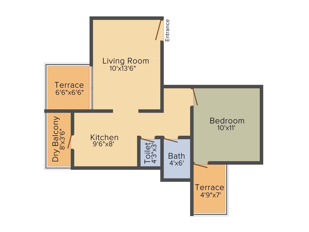Hazel Hazel One (1BHK+1T (695 sq ft) 695 sq ft)