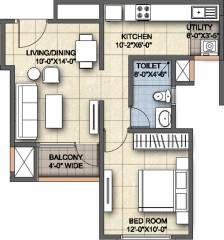 Ajmera Lugaano (1BHK+1T (630 sq ft) 630 sq ft)