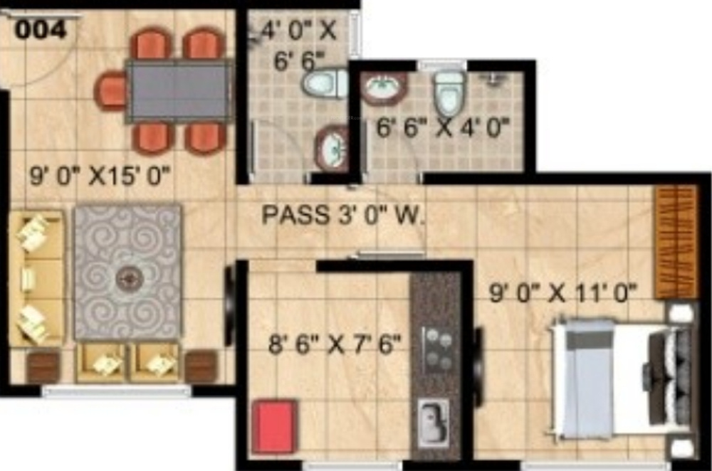 Panvelkar Twin Towers (1BHK+2T (565 sq ft) 565 sq ft) Panvelkar Twin Towers (1BHK+2T (565 sq ft) 565 sq ft)