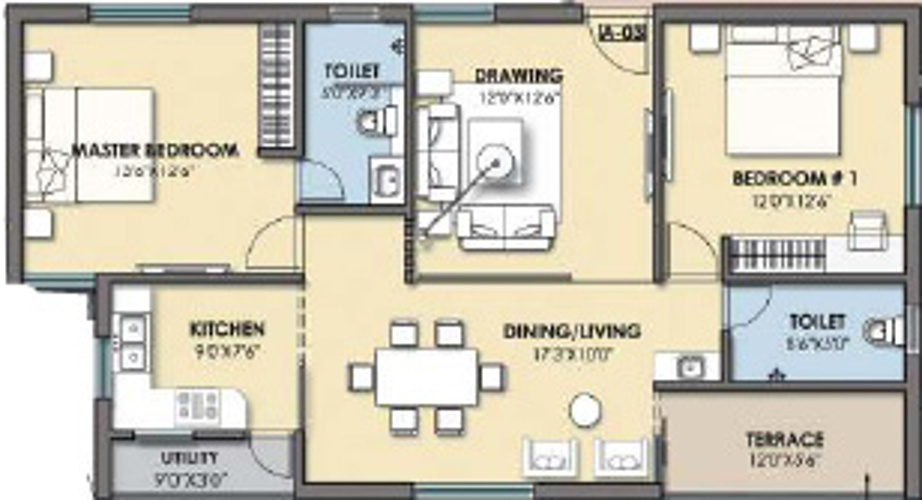Incor Bonsai Homes (2BHK+2T (1,260 sq ft) 1260 sq ft)