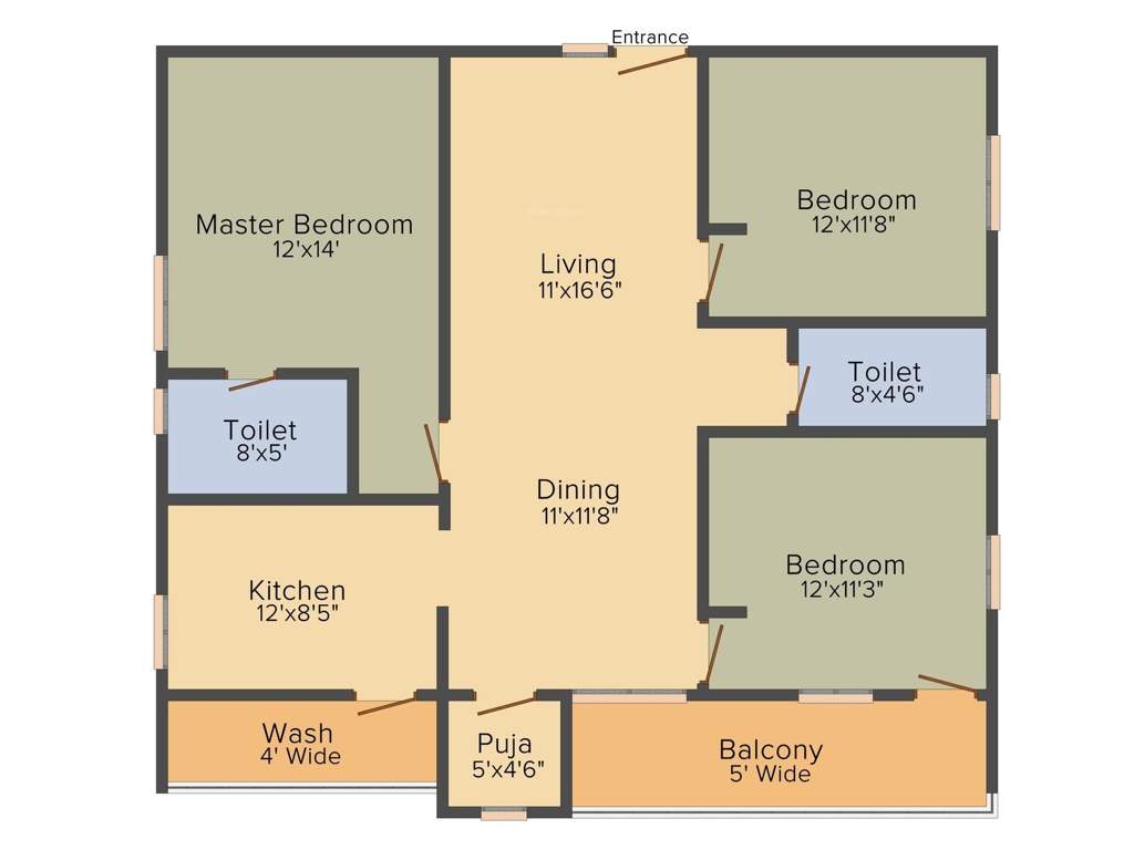 Sri Maruthi Builders And Developers Elite (3BHK+2T (1,555 sq ft) + Pooja Room 1555 sq ft)