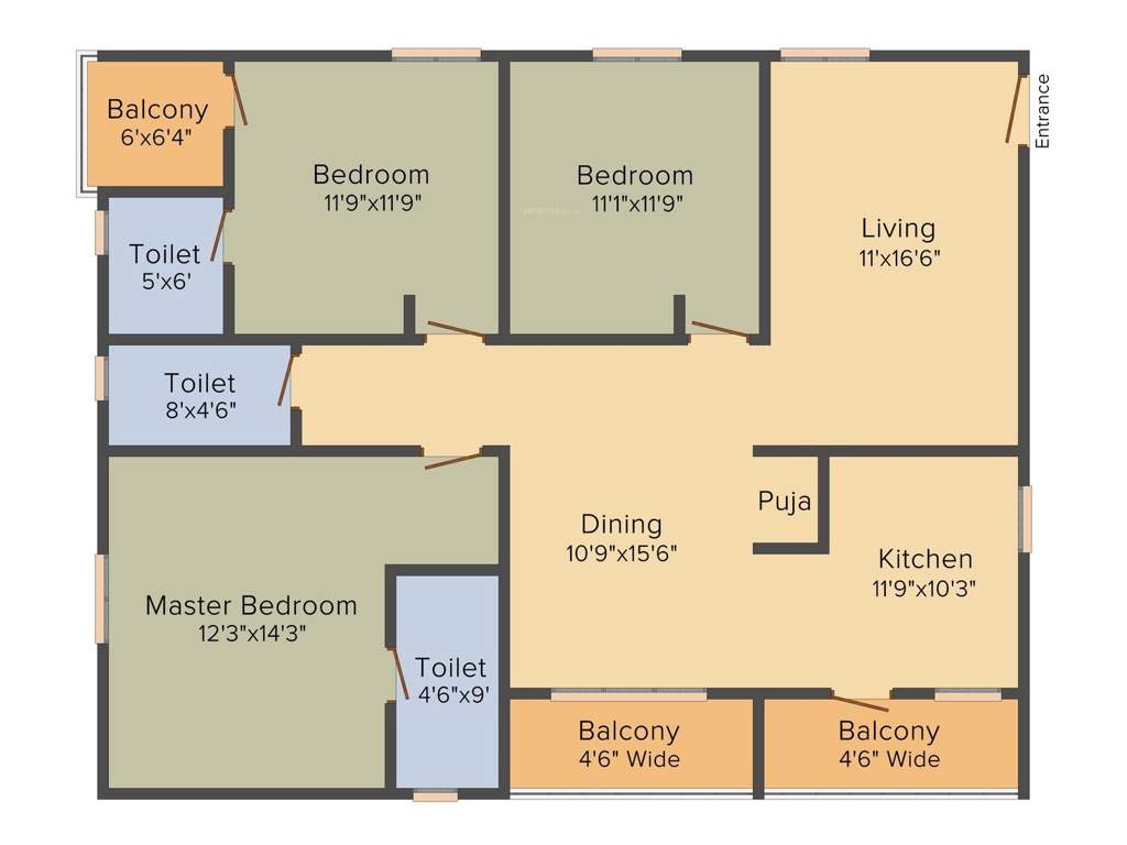 Sri Maruthi Builders And Developers Elite (3BHK+3T (1,685 sq ft) + Pooja Room 1685 sq ft)