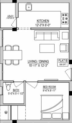 Rahul ICF Colony (1BHK+1T (590 sq ft) 590 sq ft)