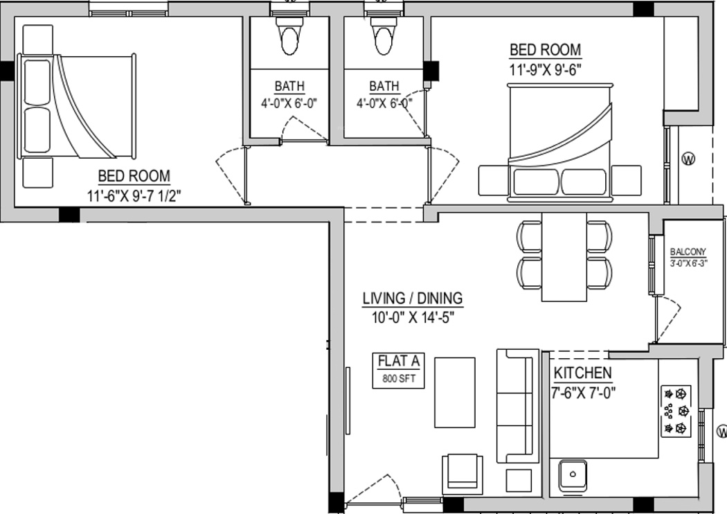 Rahul ICF Colony (2BHK+2T (800 sq ft) 800 sq ft) Rahul ICF Colony (2BHK+2T (800 sq ft) 800 sq ft)