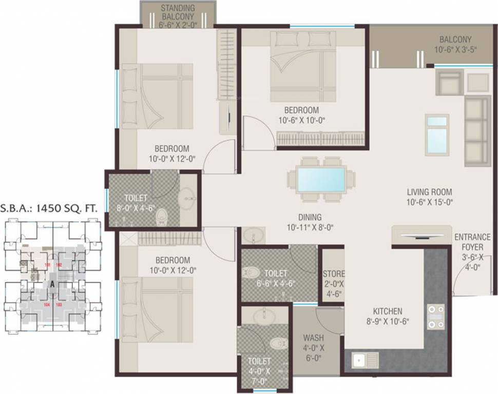 Rushabh Attic (3BHK+3T (1,450 sq ft) 1450 sq ft) Rushabh Attic (3BHK+3T (1,450 sq ft) 1450 sq ft)