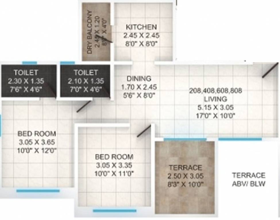 Anandtara Whitefield Residences (2BHK+2T (977 sq ft) 977 sq ft)
